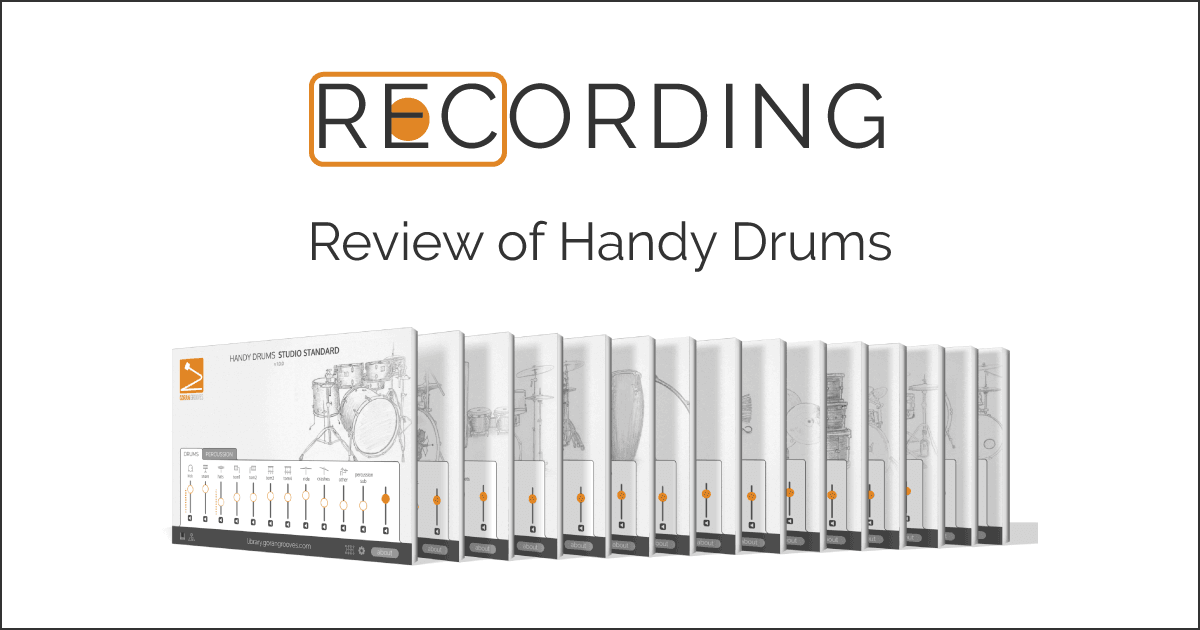 Poster of recording magazine review of Handy Drums